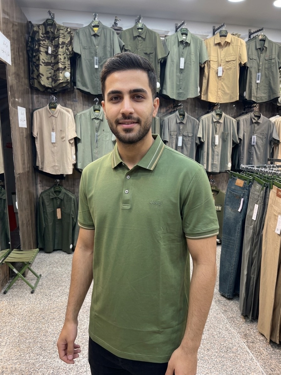 پولوشرت مردانه یقه‌دار نخی مدل کلاسیک